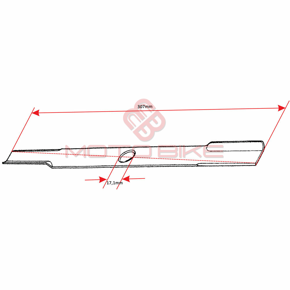 Lawnmower blade l 307 mm dia. 17,1 mm mtd 32-10e