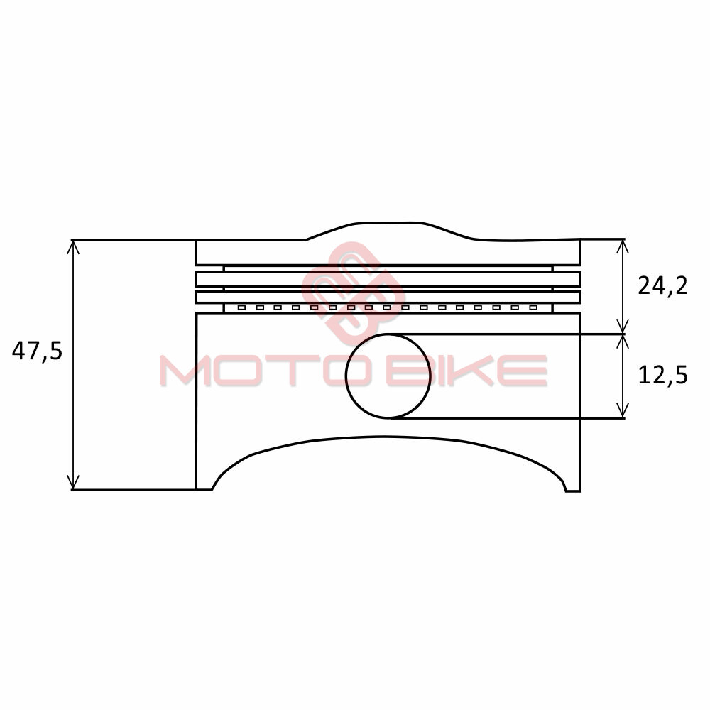 Piston b&s  d 60,32x12,5 mm with piston rings