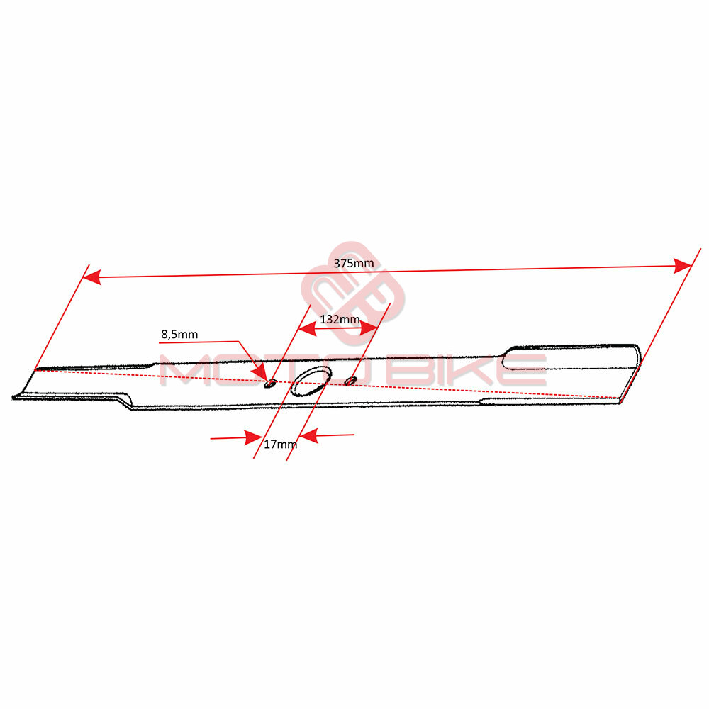 Noz kosacice l 380 mm fi 17 mm mtd 1200w stari tip