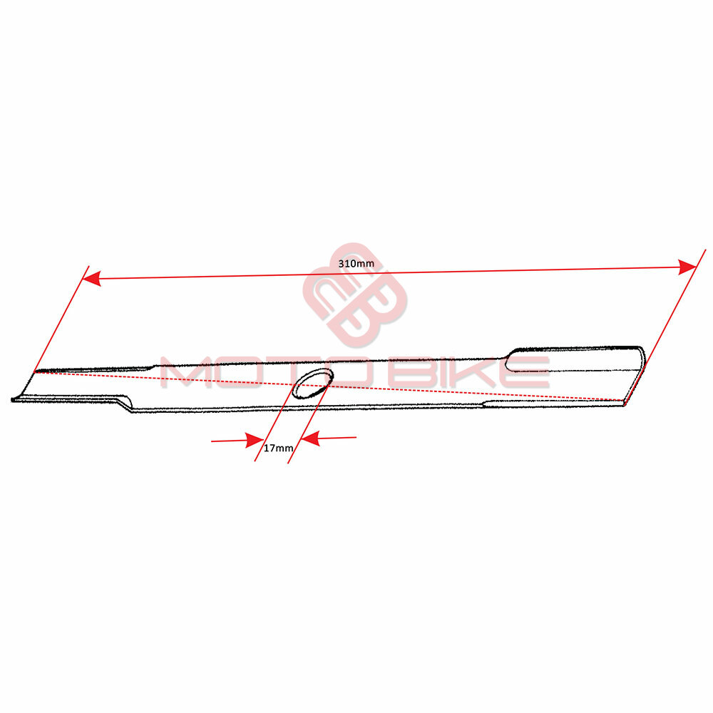 Lawnmower blade l 310 mm dia. 17 mm alko